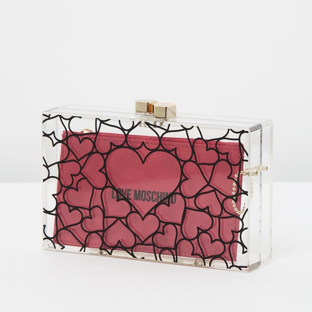 Love Moschino Clear/Red Clutch